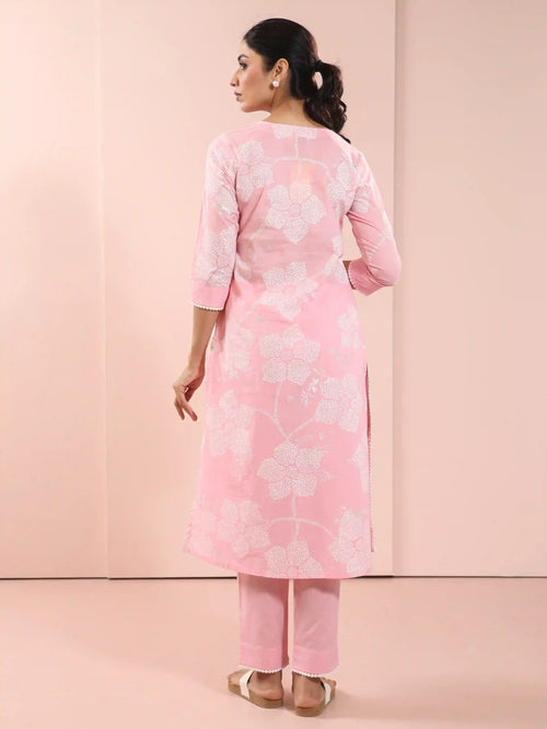 MUL COTTON KHADI FOIL PRINTED 3PC KURTA SET