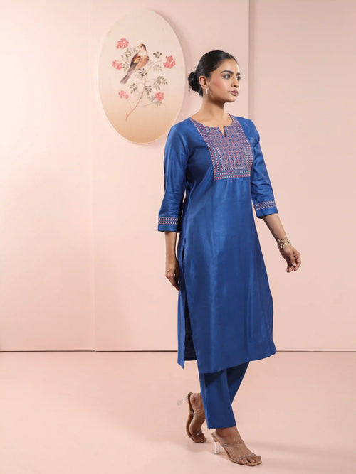 TUSSER SILK KANTHA EMBROIDERED KURTI