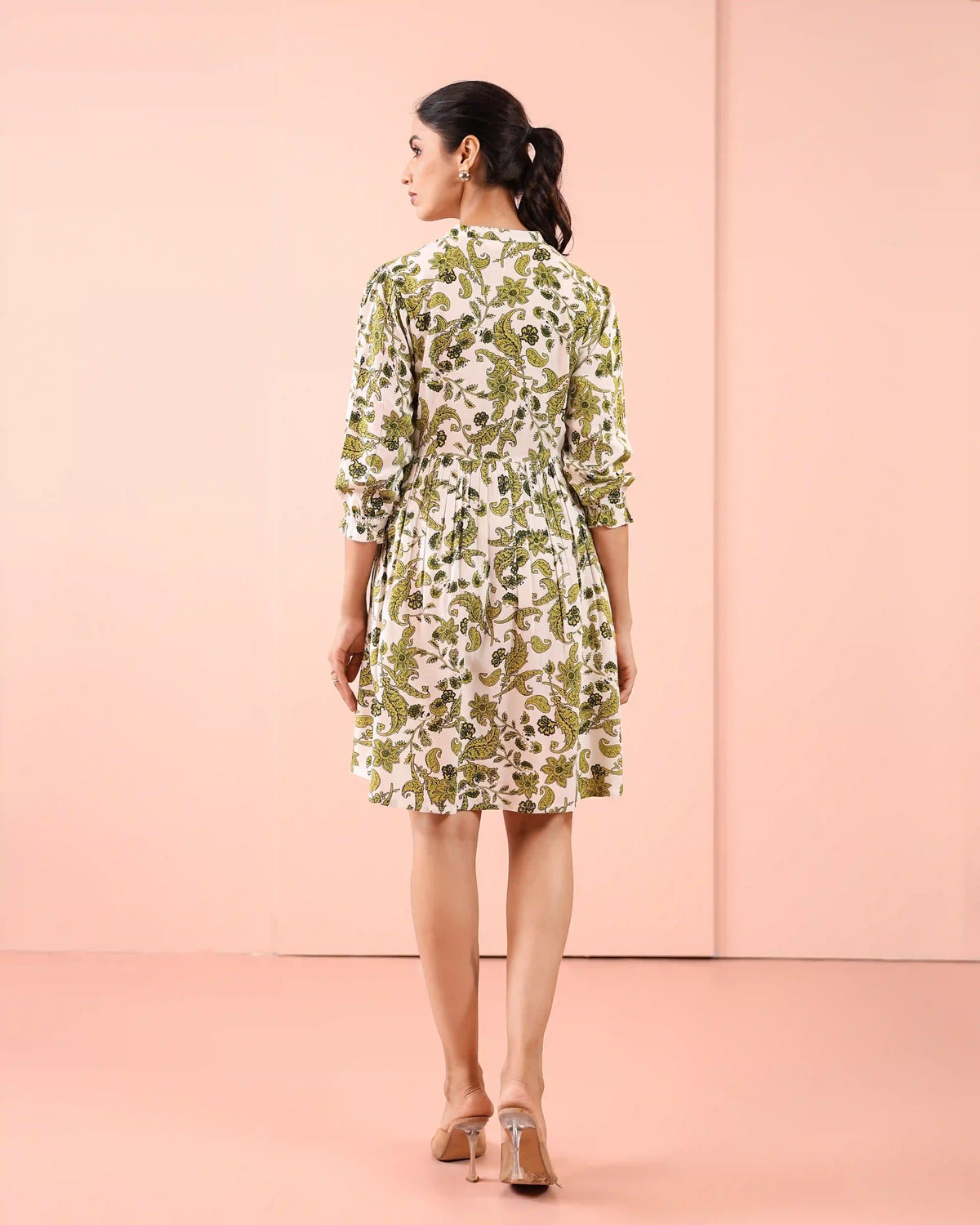 Floral Printed Alya Cut Short Dress