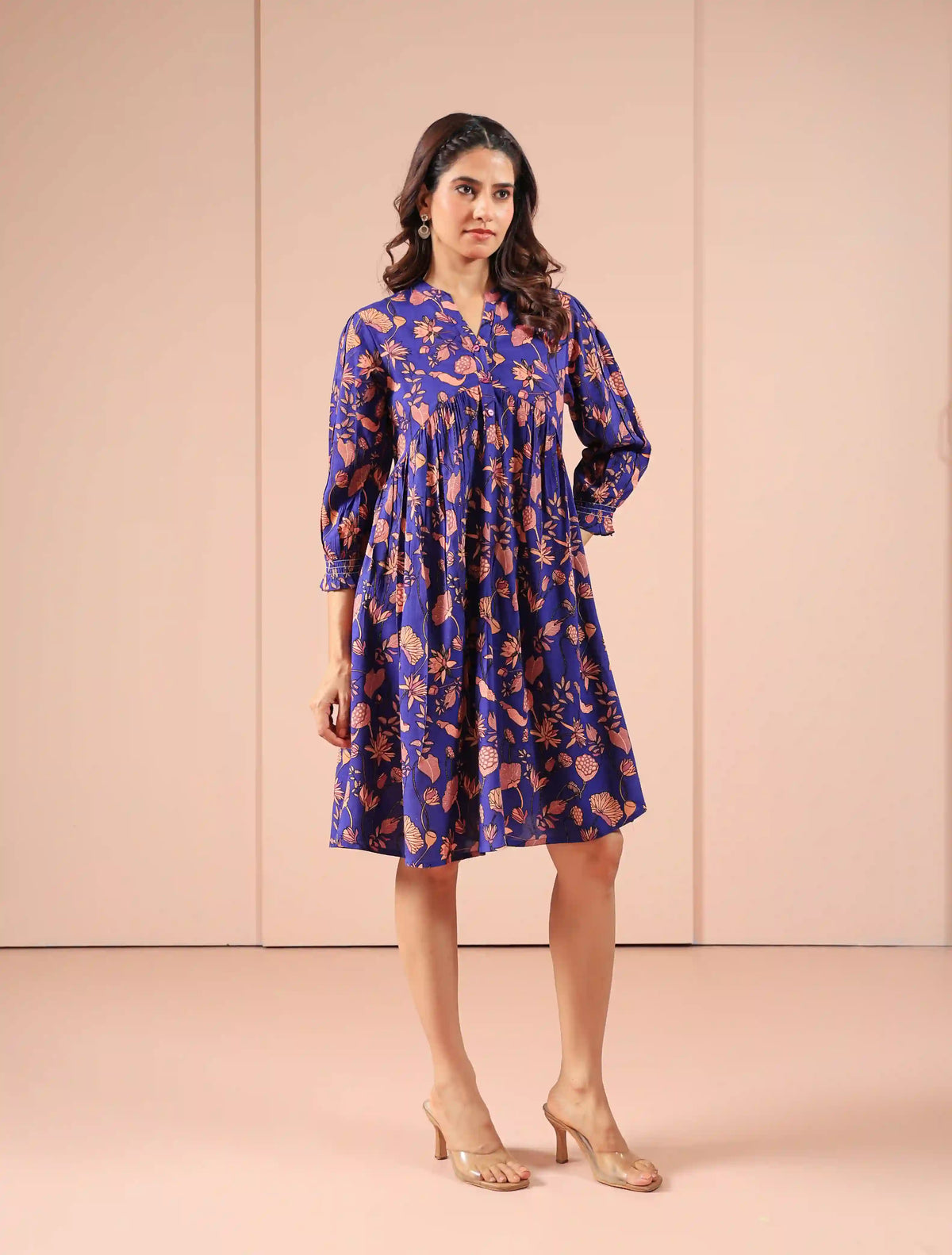 SUTI WOMEN RAYON PRINTED SHORT DRESS