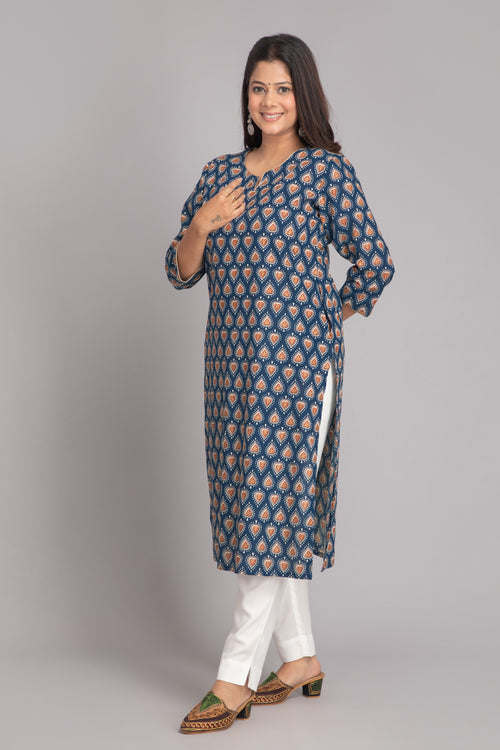 Casual Day Out Bagru Printed Long Kurti