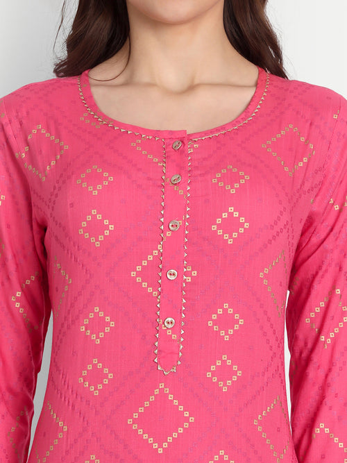 BANDHEJ PRINTED LONG KURTI