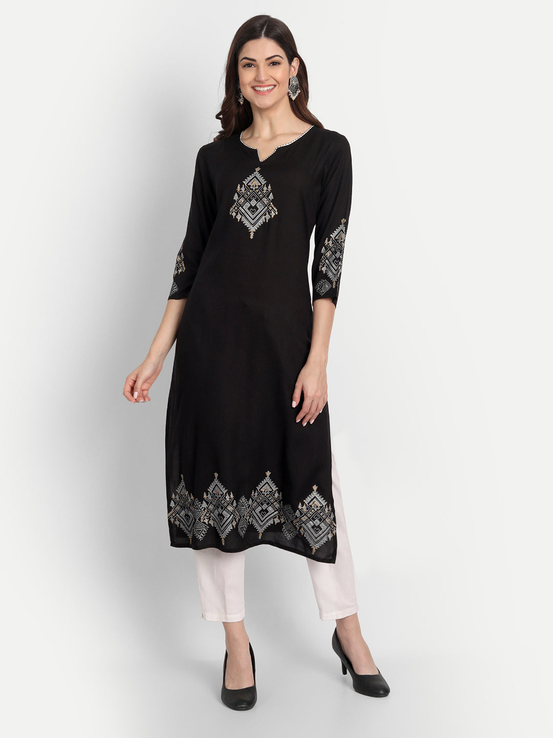 HAND BLOCK PRINTED STRAIGHT LONG KURTI