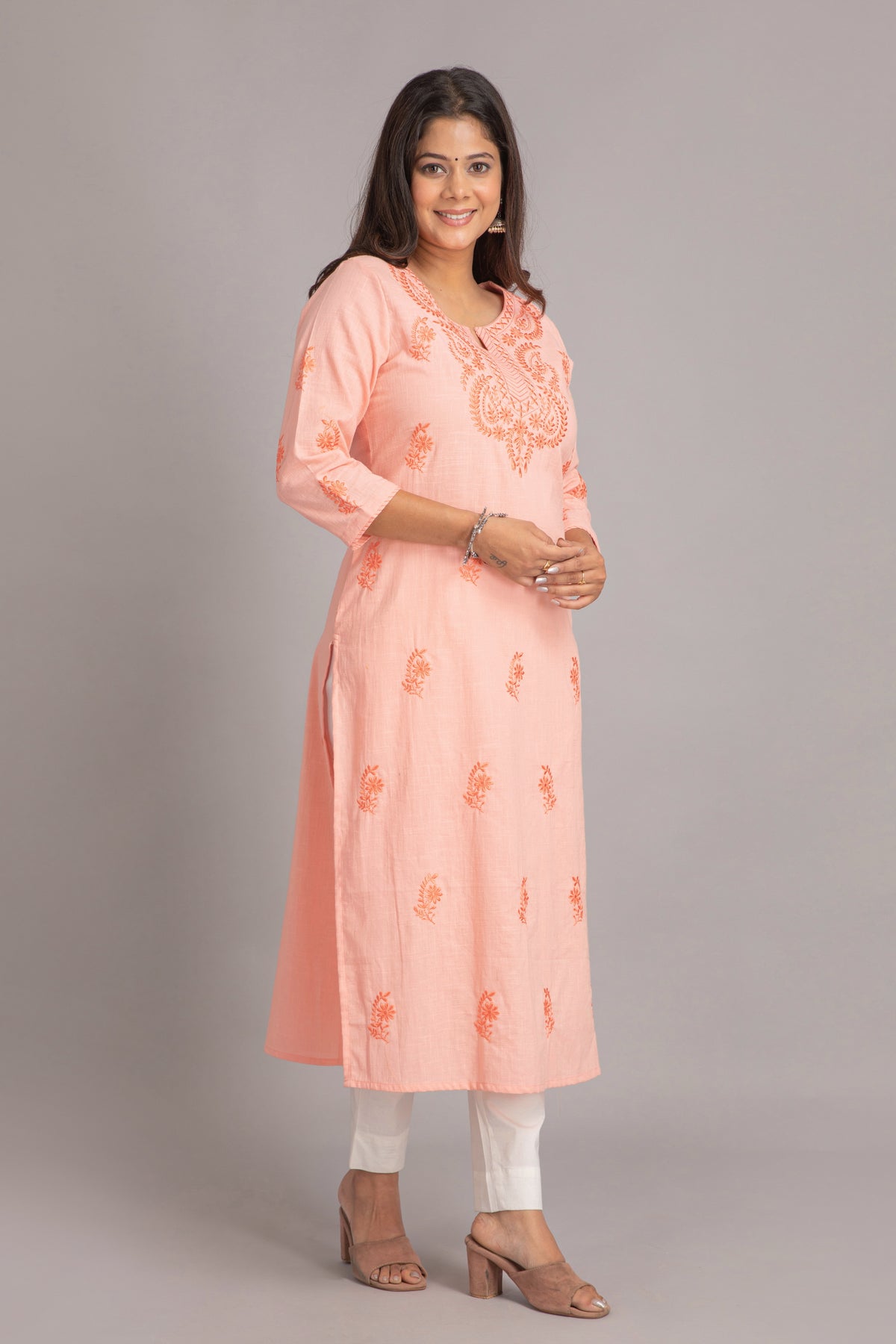 Embroidered Straight Long Kurti