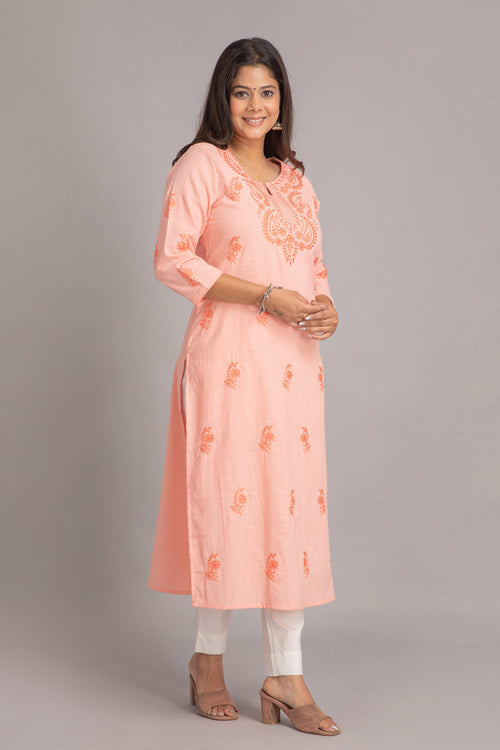 Embroidered Straight Long Kurti