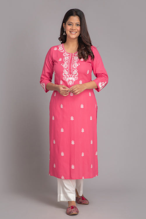 Embroidered 2-piece Kurta and Pant Set