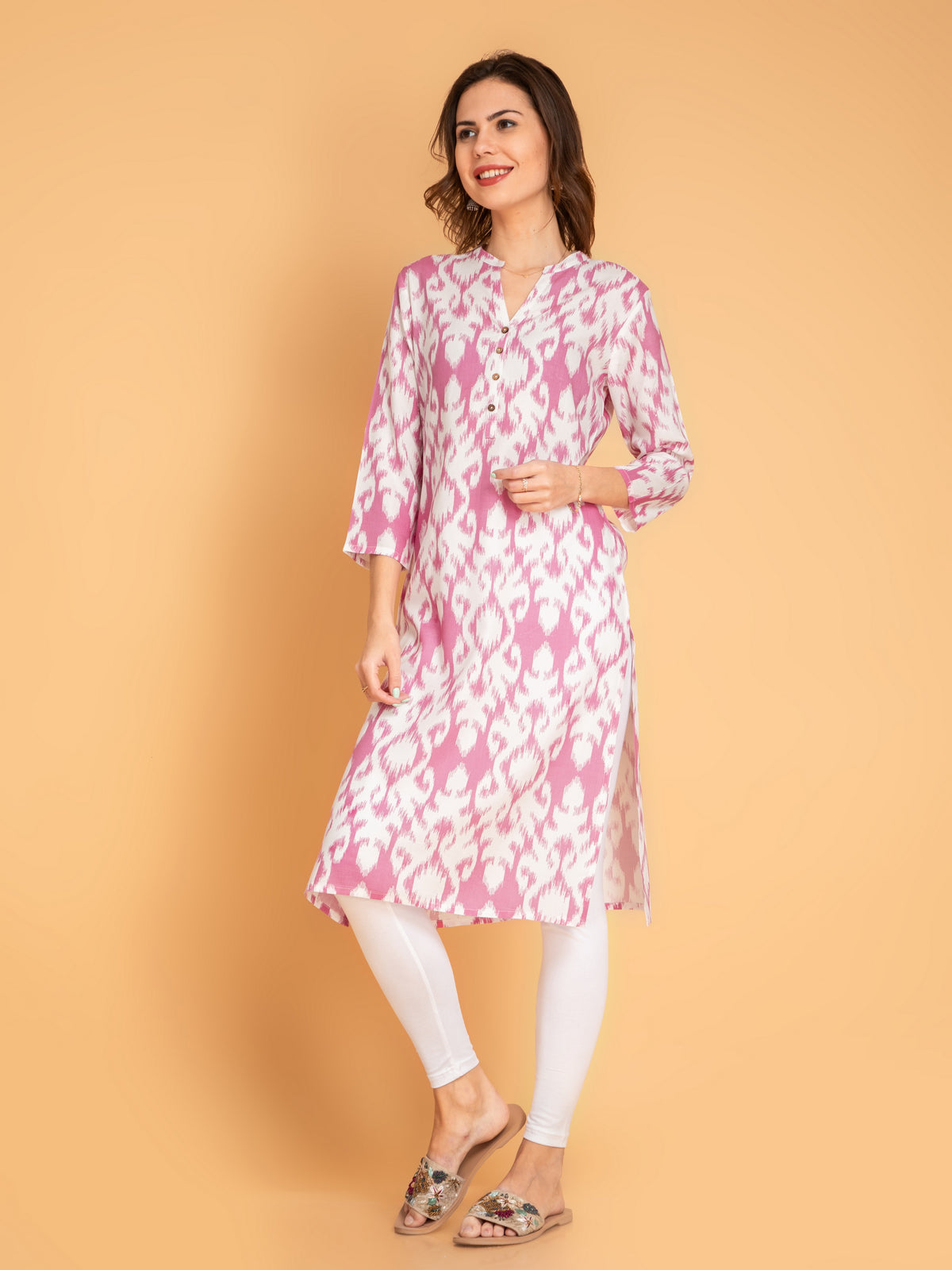 RAYON DAILY WEAR CONTEMPORARY PRINTED LONG KURTA