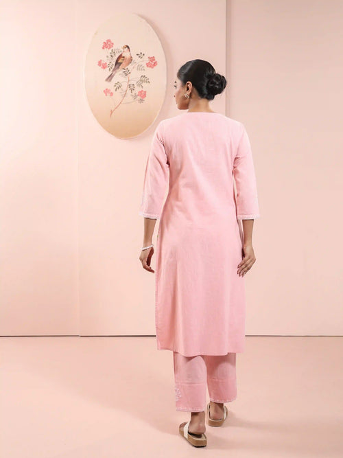 CHIKANKARI EMBROIDERY 2PC KURTA SET