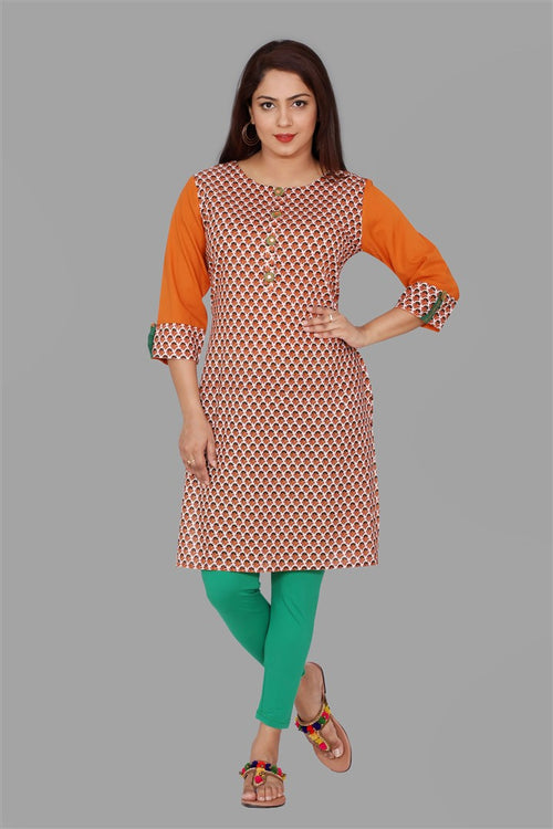 SUTI WOMEN MUL COTTON PRINTED LONG KURTI