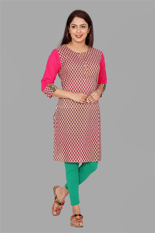 SUTI WOMEN MUL COTTON PRINTED LONG KURTI