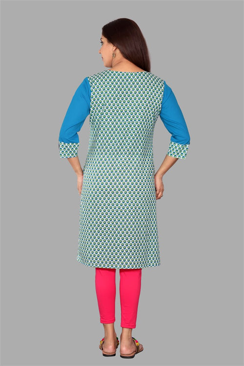 SUTI WOMEN MUL COTTON PRINTED LONG KURTI