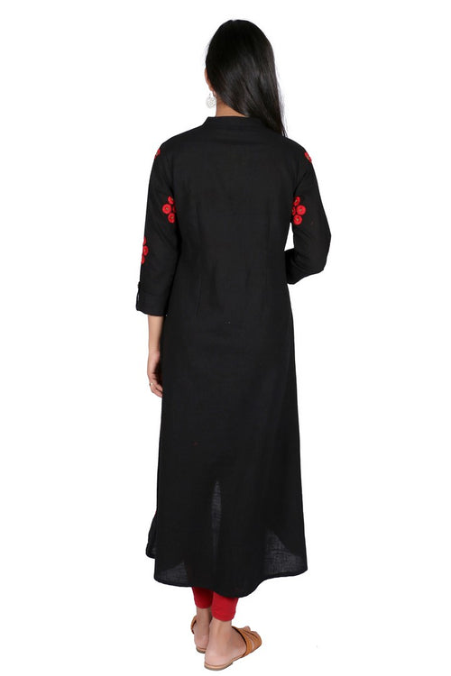 Embroidered High-Low Cotton Kurti