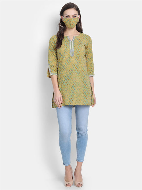 Sanganeri Printed Mul Cotton Short Kurti