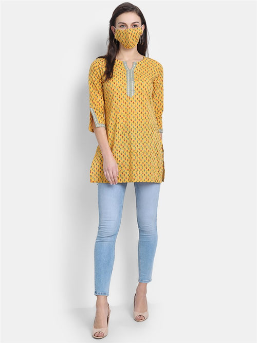 Sanganeri Printed Mul Cotton Short Kurti